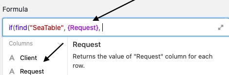 Добавьте имя столбца, который будет проверяться на наличие искомого слова.