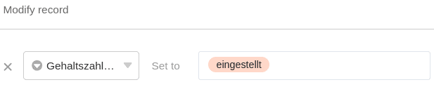 Definición de la acción automática de la automatización de ejemplo