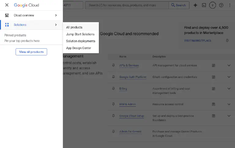 Navegación a Google Auth Platform en Google Cloud Console