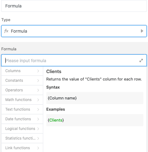 Asistente de fórmulas para simplificar la introducción de fórmulas especialmente complejas.
