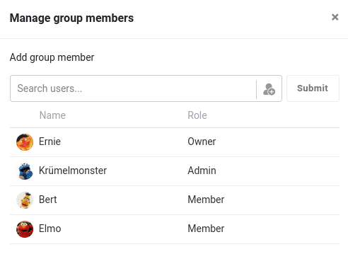 Gestionar los miembros del grupo
