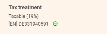 Tax treatment in SeaTable team management.