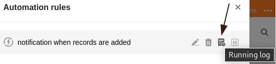 Show execution log