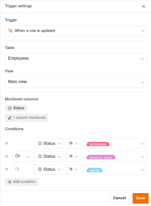 definition of the trigger event