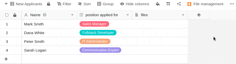 Drag and drop multiple images from a device into an image column