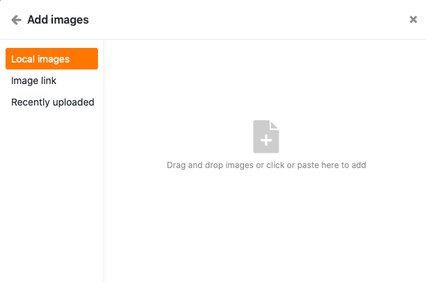 The “Local Images” area of an image column