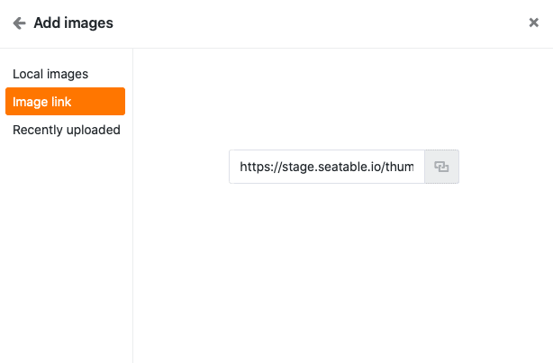 Add images to an image column using the image address 