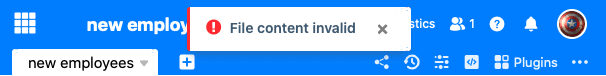 Contenu de fichier invalide