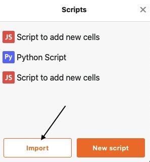 Import eines Skriptes in Ihre Base
