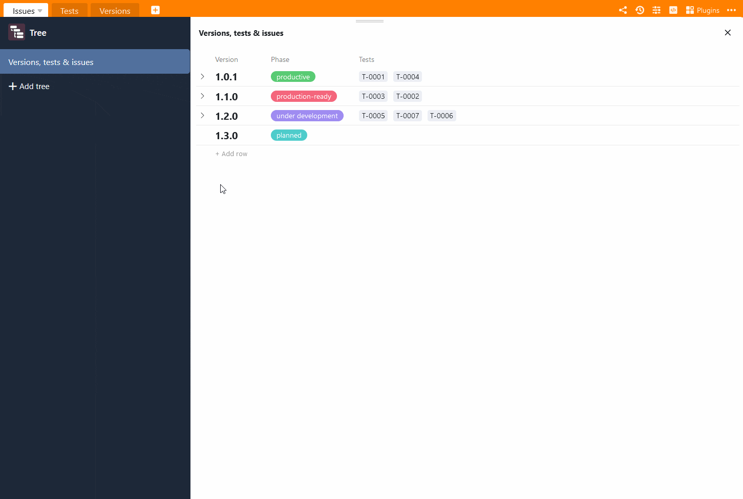 Expand entries in the Tree plugin