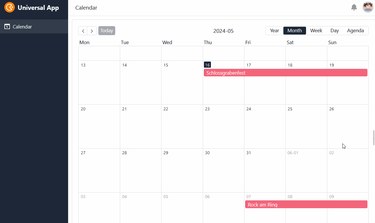 Mover y editar entradas en las páginas del calendario