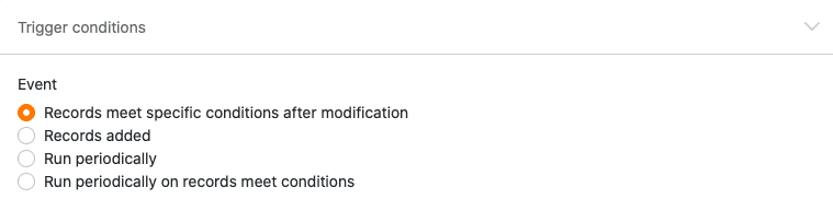 Definition des Trigger-Ereignisses des Anwendungsfalls 