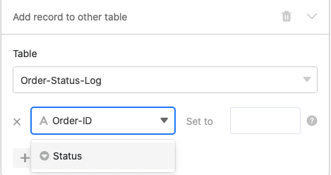 Definition of the entry and the column to be added to it