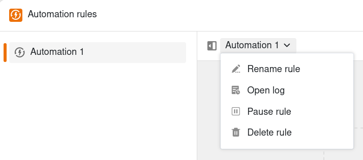 Verwaltungsoptionen von Automatisierungsregeln