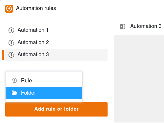 Ordner für Automatisierungsregeln anlegen