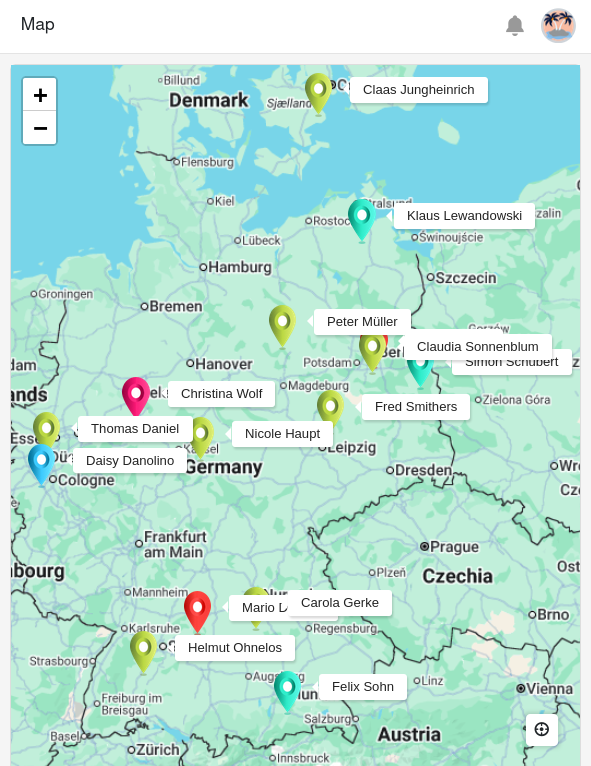 Колонка для отображения на странице карты в приложениях
