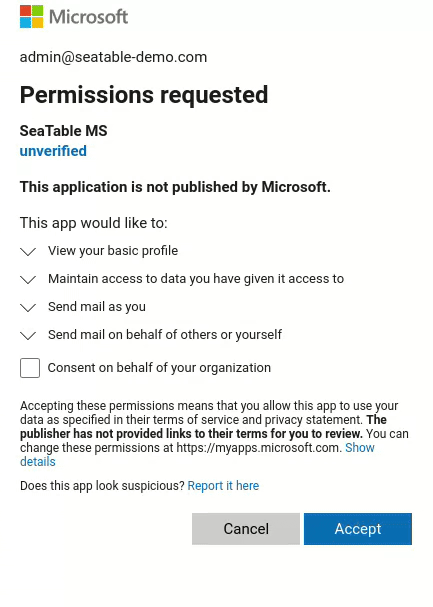 Screencast aceptar permisos solicitados