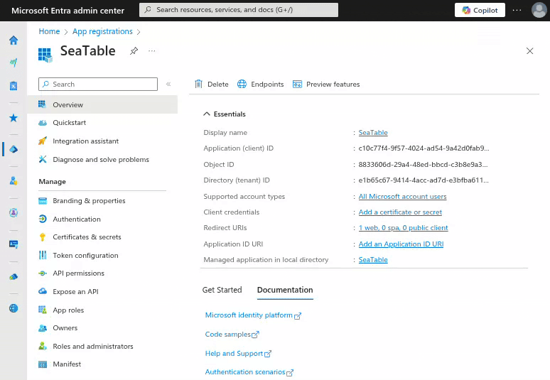 Creating a client secret for a registered app in Microsoft Entra