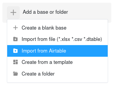 Von Airtable importieren