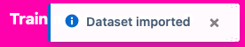 El siguiente mensaje aparece cuando el Conjunto Común de Datos se ha importado correctamente