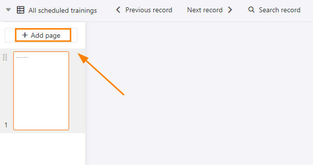 Inserting a page in the page plugin