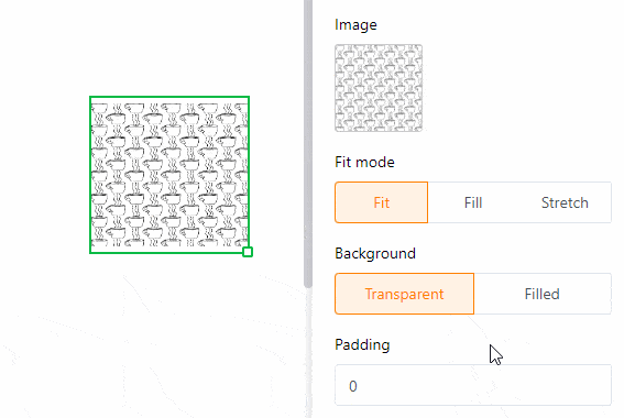 Static image inner spacing