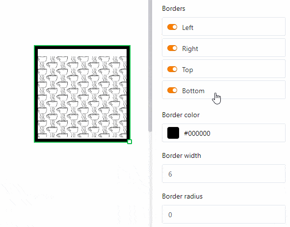 Static image frame radius