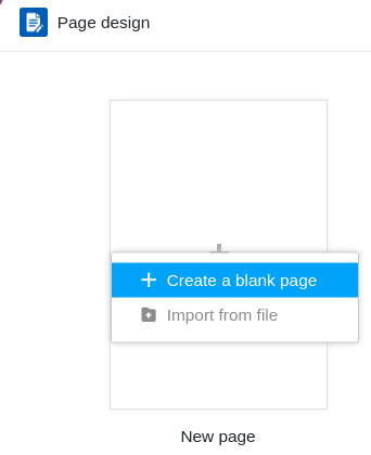 Select the option Create blank page
