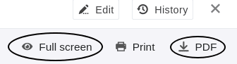 Display page design in full-screen mode and save as PDF document
