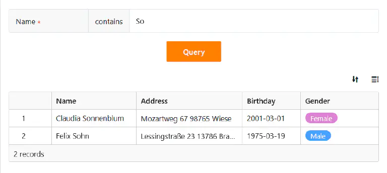 Страницы запросов в приложениях SeaTable