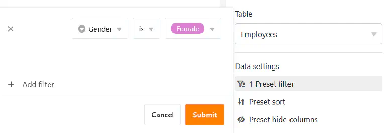 Добавление фильтра на страницы запросов