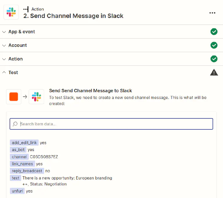 Avance de la acción