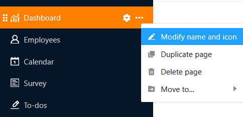 Modificar el nombre y el icono de una página en Universal Apps