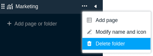Eliminar una carpeta en su Universal App