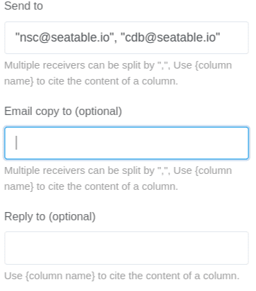 Définissez le(s) destinataire(s) de l’e-mail. Vous pouvez également choisir les destinataires qui recevront une copie de l’e-mail ou à qui vous souhaitez répondre par e-mail.