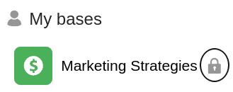 Icono de bloqueo de una base protegida con contraseña