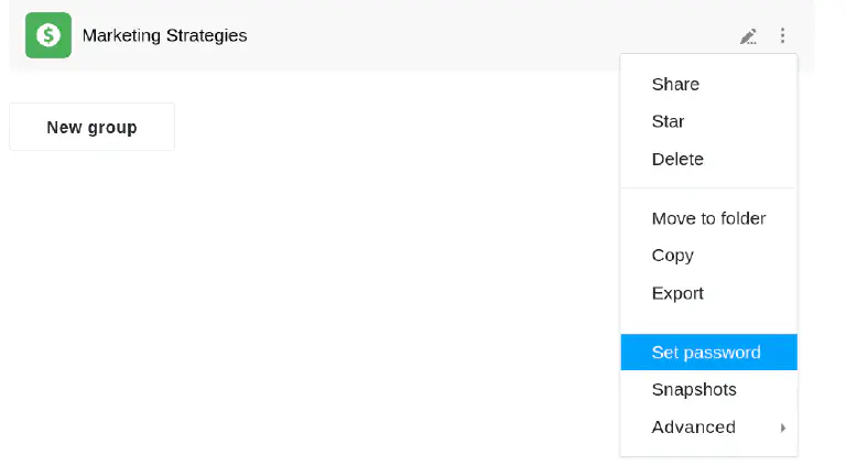 Establecer una contraseña para una base