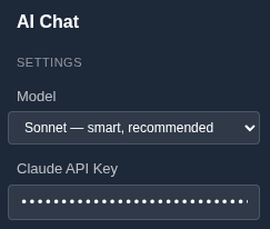 KI-Modell auswählen und API-Key eintragen