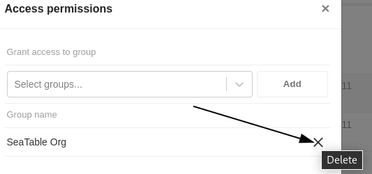Dissolve share of a common dataset to another group.