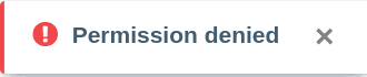 Mensaje de error al intentar exportar una base si la configuración de seguridad “Impedir la exportación de una base” está activada para todos los usuarios.