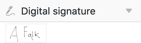 Signature stored in a signature column 