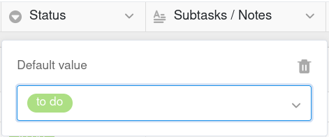 Значение по умолчанию для колонки с одиночным выбором