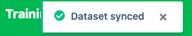 Message in case of a successful synchronization of a common dataset