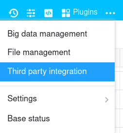 abra o menu para integração de terceiros