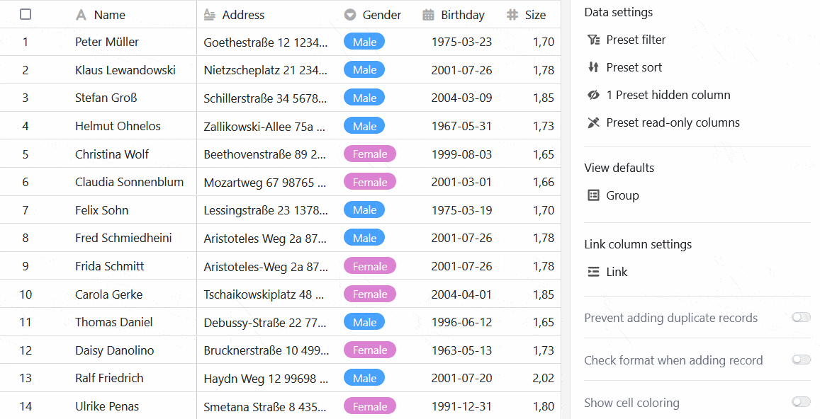 Показывать раскраску ячеек на страницах таблиц в приложениях