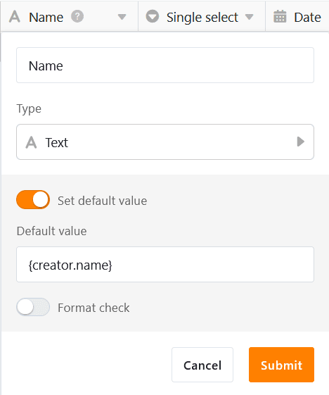 Referencing the user name with a default value