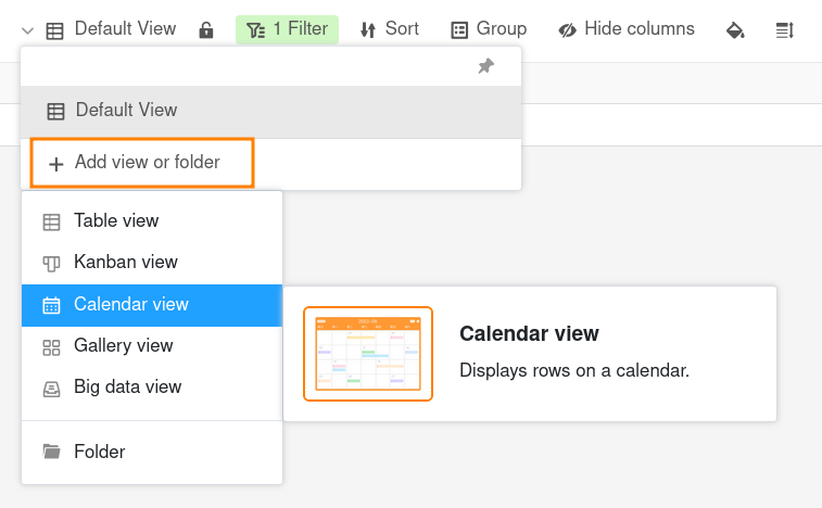 crear una vista de calendario
