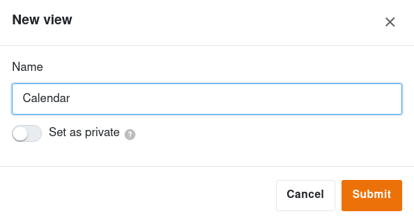 Nombrar una vista de calendario