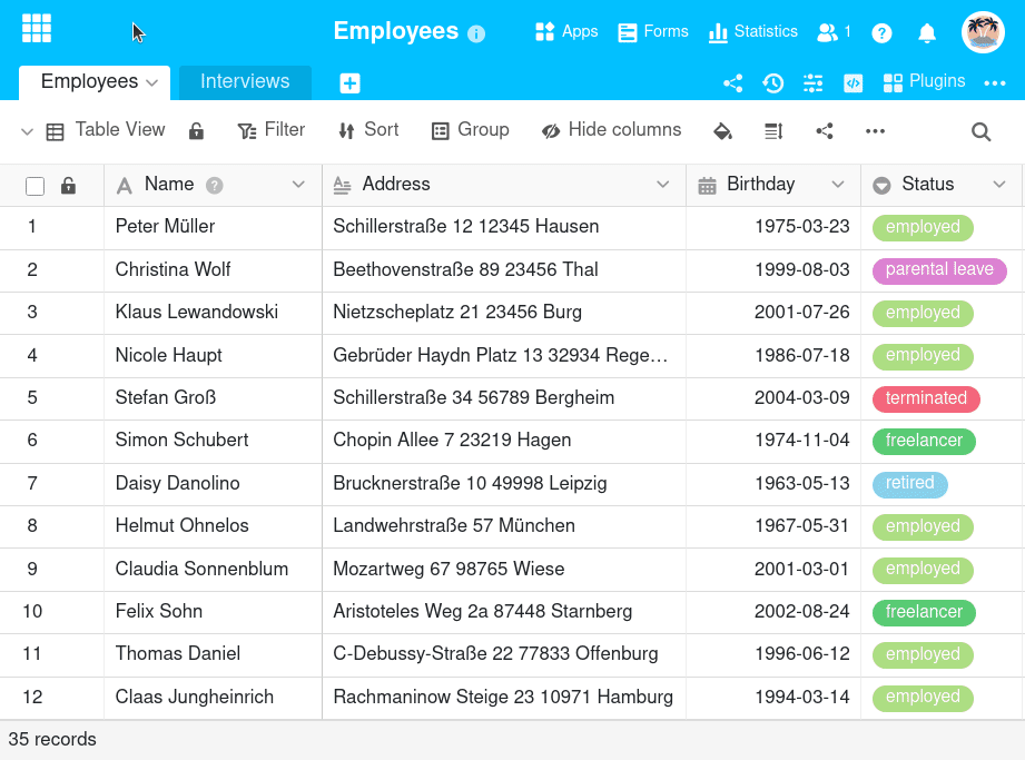 crear una vista de galería