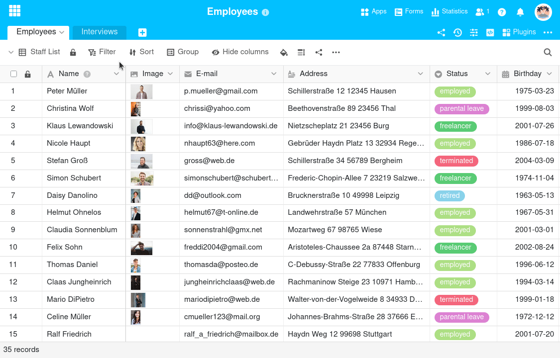 créer une vue de la ligne de temps